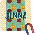 Pineapples and Coconuts Square Fridge Magnet (Personalized)