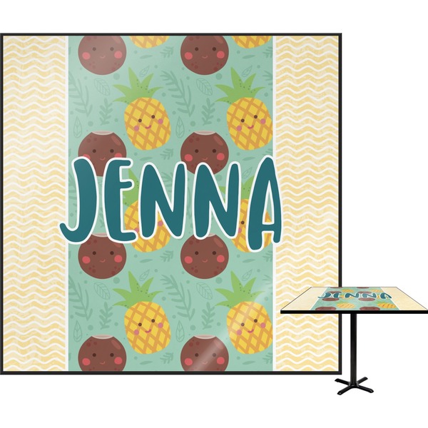 Custom Pineapples and Coconuts Square Table Top (Personalized)