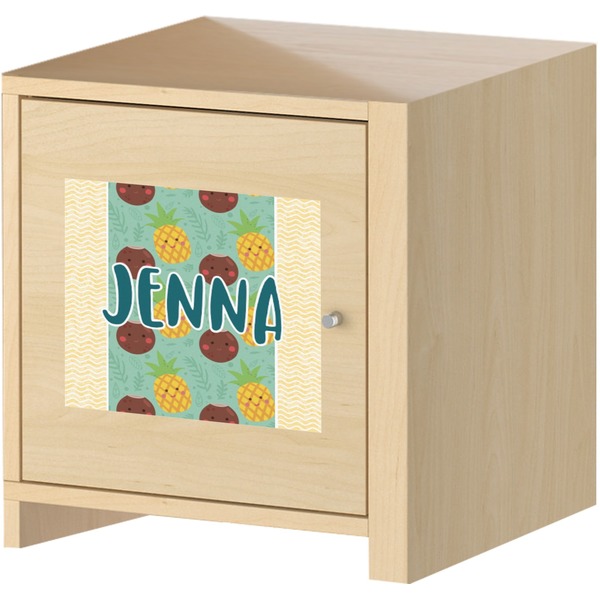 Pineapples and Coconuts Square Wall Decal on Wooden Cabinet