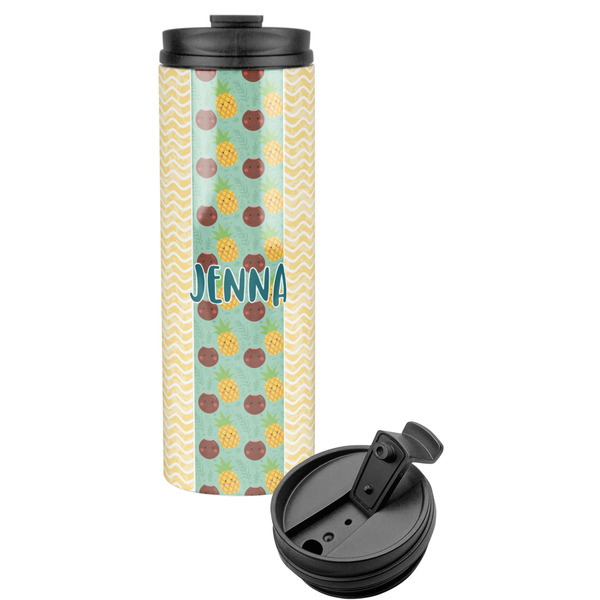 Custom Pineapples and Coconuts Stainless Steel Skinny Tumbler (Personalized)