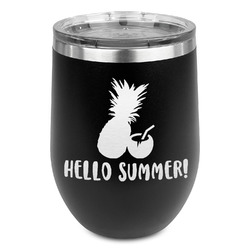 Pineapples and Coconuts Stemless Wine Tumbler - 5 Color Choices - Stainless Steel  (Personalized)