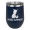 Pineapples and Coconuts Stainless Wine Tumblers - Navy - Double Sided - Front
