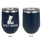 Pineapples and Coconuts Stainless Wine Tumblers - Navy - Single Sided - Approval