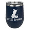 Pineapples and Coconuts Stainless Wine Tumblers - Navy - Single Sided - Front