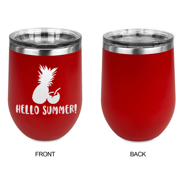 Pineapples and Coconuts Stainless Wine Tumblers - Red - Single Sided - Approval