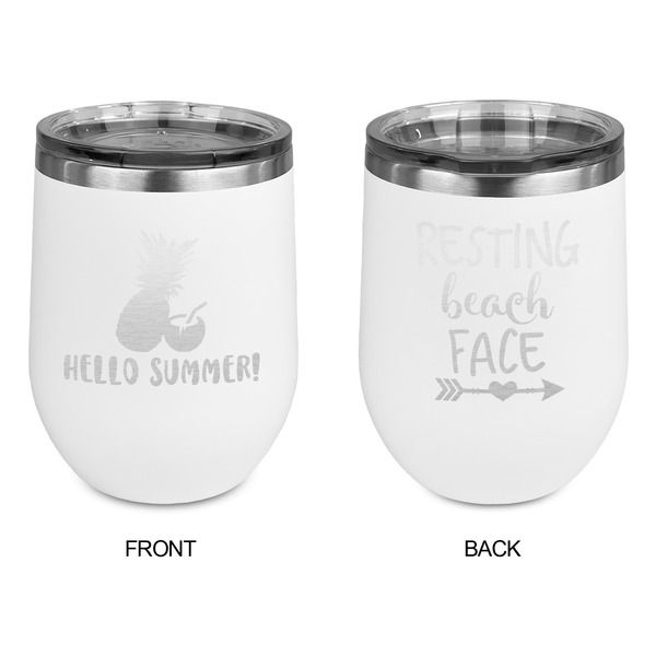 Pineapples and Coconuts Stainless Wine Tumblers - White - Double Sided - Approval