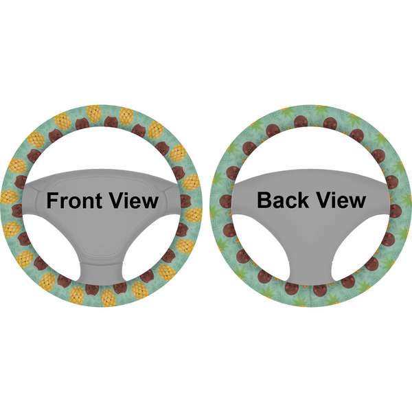 Pineapples and Coconuts Steering Wheel Cover- Front and Back