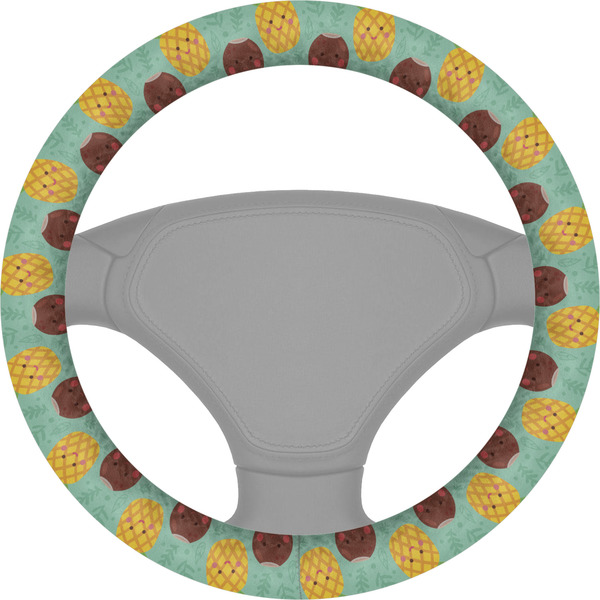 Custom Pineapples and Coconuts Steering Wheel Cover