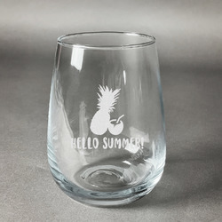 Pineapples and Coconuts Stemless Wine Glass - Engraved (Personalized)