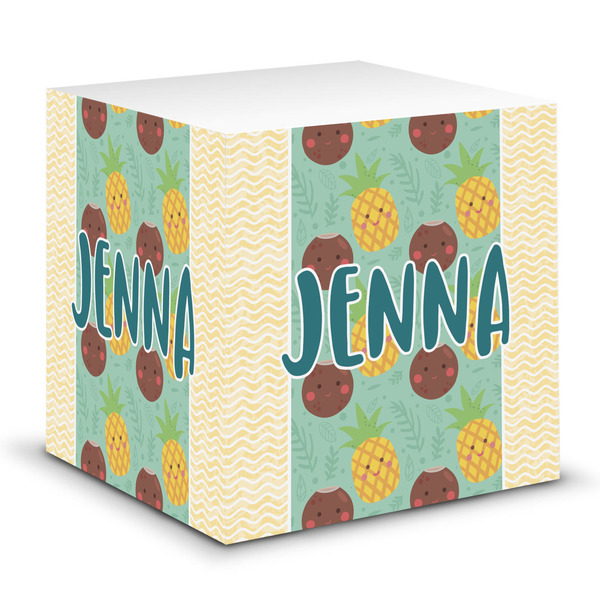 Custom Pineapples and Coconuts Sticky Note Cube (Personalized)