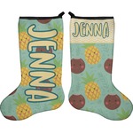 Pineapples and Coconuts Holiday Stocking - Double-Sided - Neoprene (Personalized)