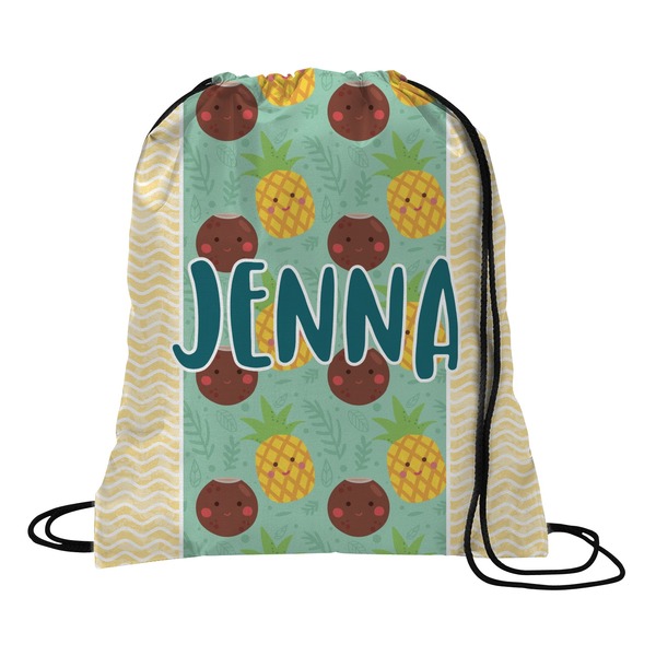 Custom Pineapples and Coconuts Drawstring Backpack (Personalized)