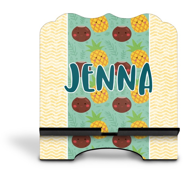 Pineapples and Coconuts Stylized Tablet Stand - Front without iPad