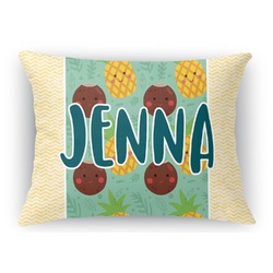 Pineapples and Coconuts Rectangular Throw Pillow Case (Personalized)