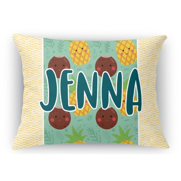 Custom Pineapples and Coconuts Rectangular Throw Pillow Case (Personalized)