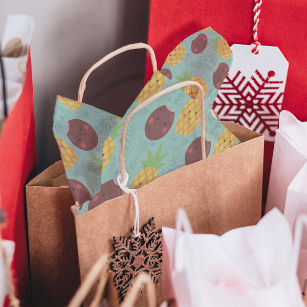 Pineapples and Coconuts Tissue Paper - In Gift Bag