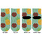 Pineapples and Coconuts Toddler Ankle Socks - Double Pair - Front and Back - Apvl