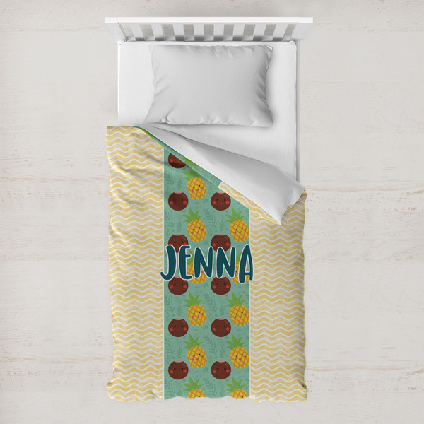 Custom Pineapples and Coconuts Toddler Duvet Cover w/ Name or Text