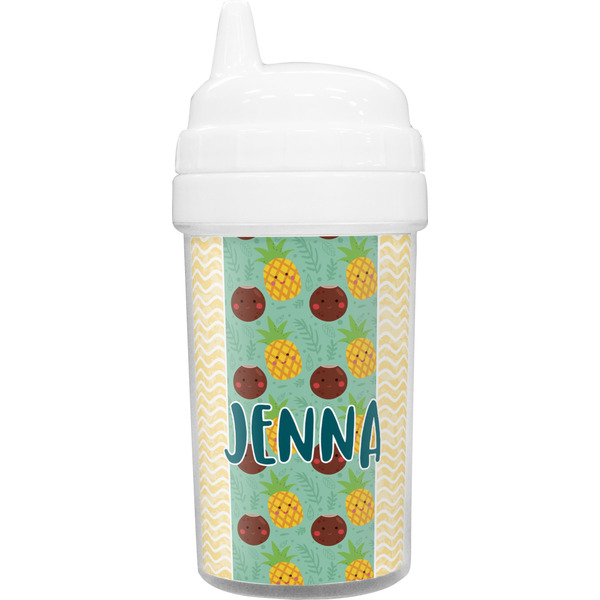 Custom Pineapples and Coconuts Toddler Sippy Cup (Personalized)