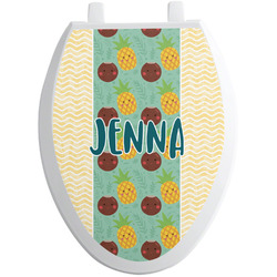 Pineapples and Coconuts Toilet Seat Decal - Elongated (Personalized)