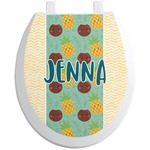 Pineapples and Coconuts Toilet Seat Decal (Personalized)