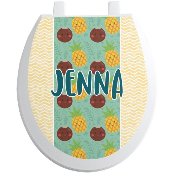 Custom Pineapples and Coconuts Toilet Seat Decal (Personalized)