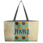 Pineapples and Coconuts Beach Totes Bag - w/ Black Handles (Personalized)