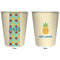 Pineapples and Coconuts Trash Can White - Front and Back - Apvl