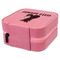 Pineapples and Coconuts Travel Jewelry Boxes - Leather - Pink - View from Rear