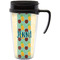 Pineapples and Coconuts Travel Mug with Black Handle - Front