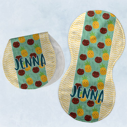 Pineapples and Coconuts Burp Pads - Velour - Set of 2 w/ Name or Text