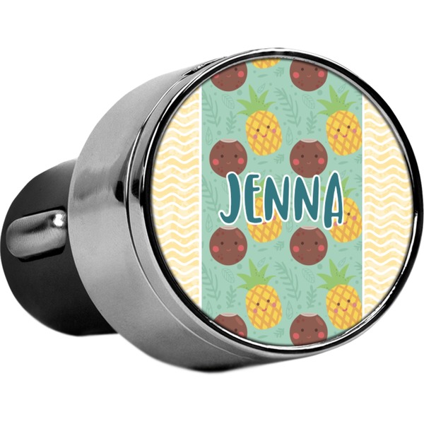 Custom Pineapples and Coconuts USB Car Charger (Personalized)
