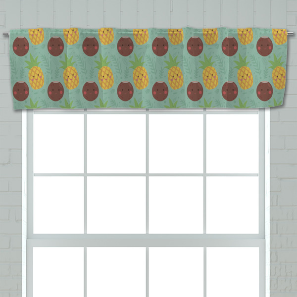 Pineapples and Coconuts Valance - Closeup on window