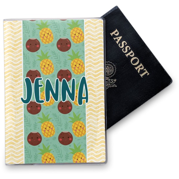 Custom Pineapples and Coconuts Vinyl Passport Holder (Personalized)