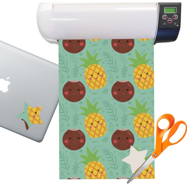 Custom Pineapples and Coconuts Sticker Vinyl Sheet (Permanent)