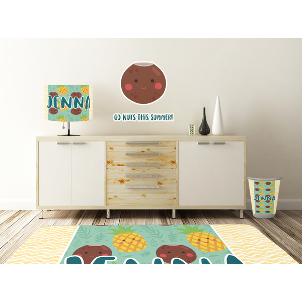 Pineapples and Coconuts Wall Graphic Decal Wooden Desk