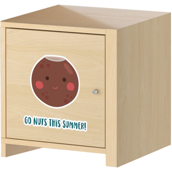 Pineapples and Coconuts Wall Graphic on Wooden Cabinet