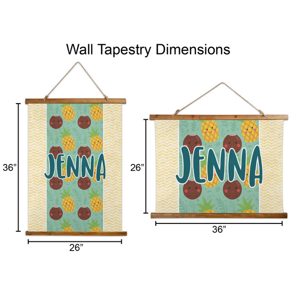 Pineapples and Coconuts Wall Hanging Tapestries - Parent/Sizing