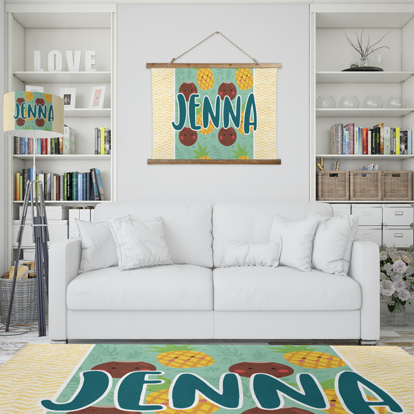 Pineapples and Coconuts Wall Hanging Tapestry - IN CONTEXT