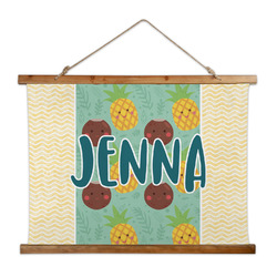 Pineapples and Coconuts Wall Hanging Tapestry - Wide (Personalized)
