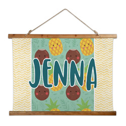 Pineapples and Coconuts Wall Hanging Tapestry - Wide (Personalized)