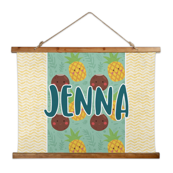 Custom Pineapples and Coconuts Wall Hanging Tapestry - Wide (Personalized)