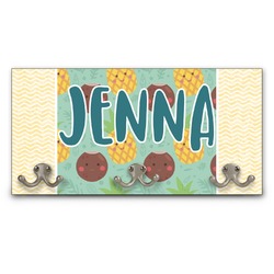 Pineapples and Coconuts Wall Mounted Coat Rack (Personalized)