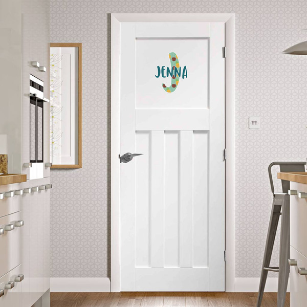 Pineapples and Coconuts Wall Name & Initial Medium on Door