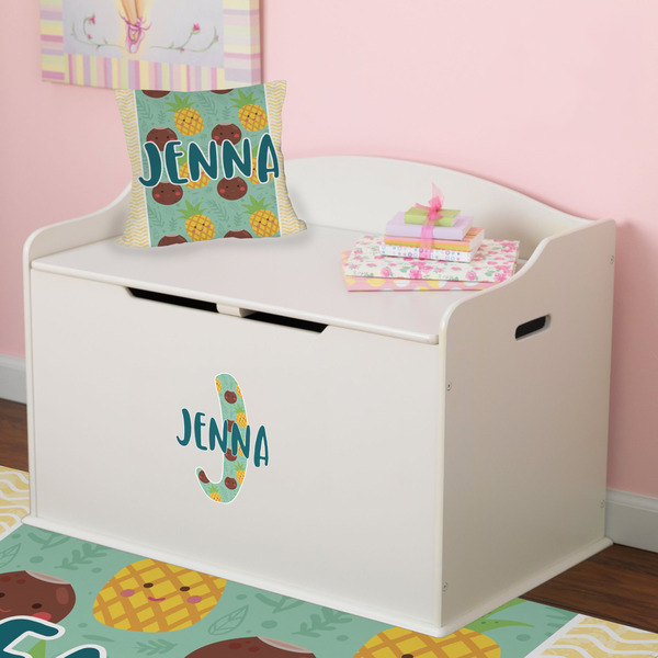 Pineapples and Coconuts Wall Name & Initial Small on Toy Chest