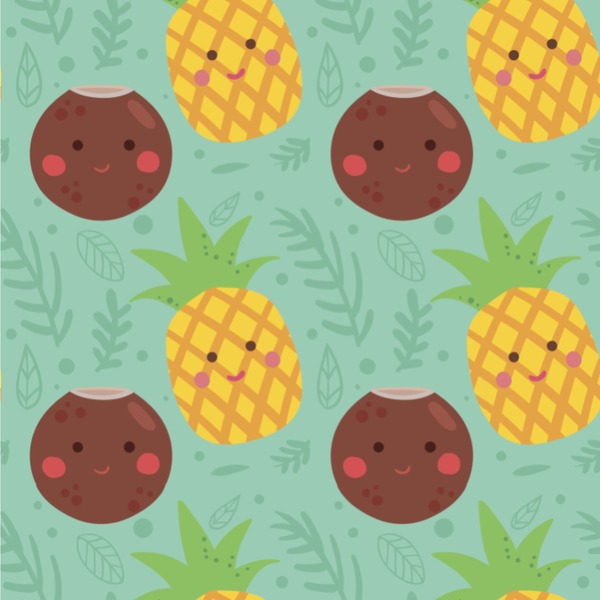 Custom Pineapples and Coconuts Wallpaper & Surface Covering (Water Activated 24"x 24" Sample)