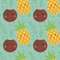 Pineapples and Coconuts Wallpaper Square