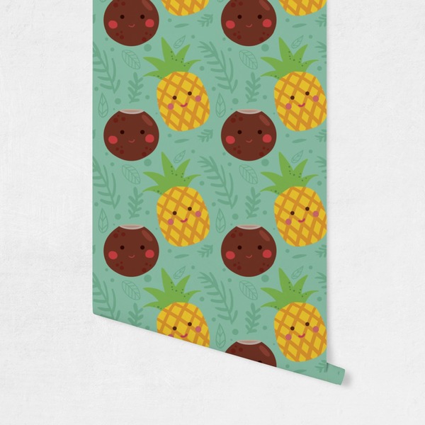 Pineapples and Coconuts Wallpaper on Wall