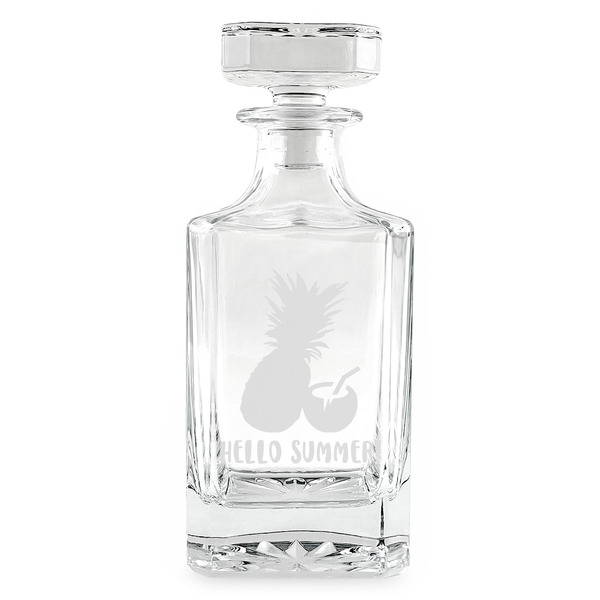 Pineapples and Coconuts Whiskey Decanter - 26oz Square - FRONT