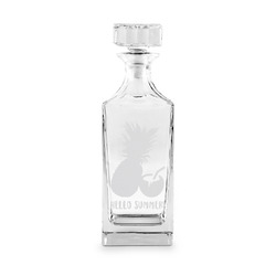 Pineapples and Coconuts Whiskey Decanter - 30 oz Square (Personalized)